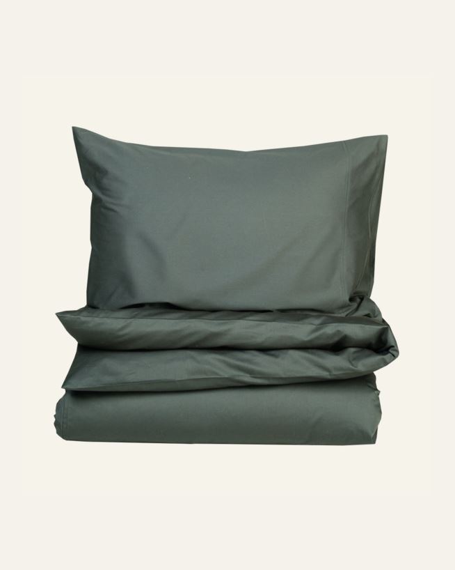 Påslakanset i satin olivgrön - 150x210+50x60 cm olivgrön - 1