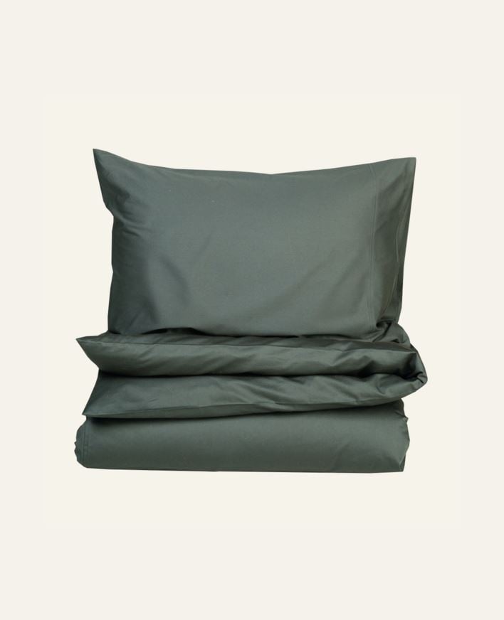 Påslakanset i satin olivgrön - 150x210+50x60 cm olivgrön - 1