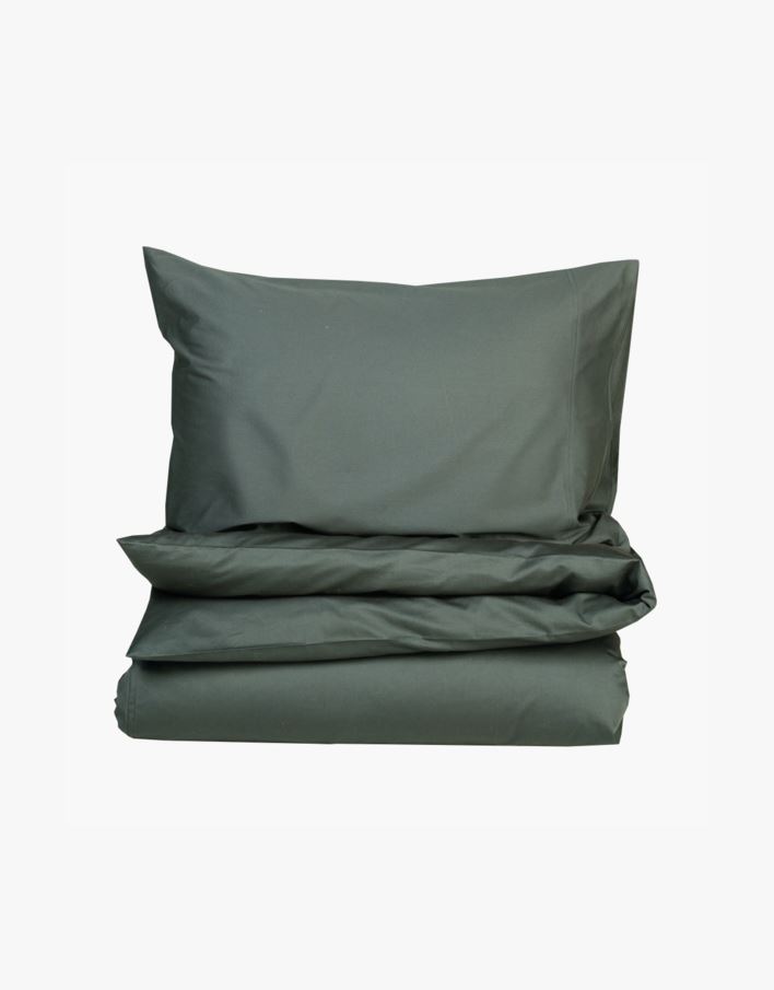 Påslakanset i satin olivgrön - 150x210+50x60 cm olivgrön - 1