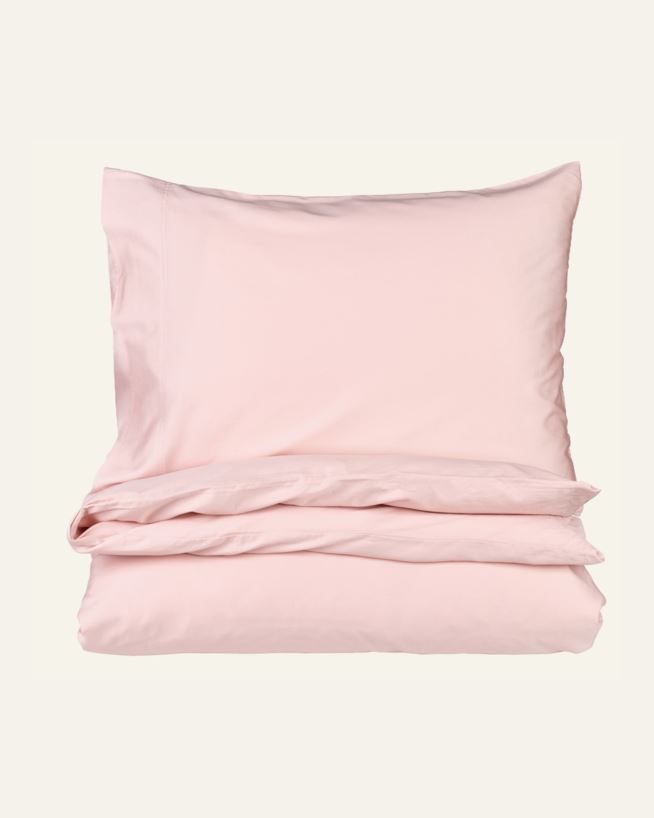 Påslakanset i satin puderrosa - 150x210 cm puderrosa - 1