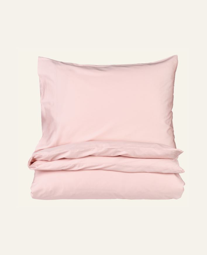 Påslakanset i satin puderrosa - 150x210 cm puderrosa - 1