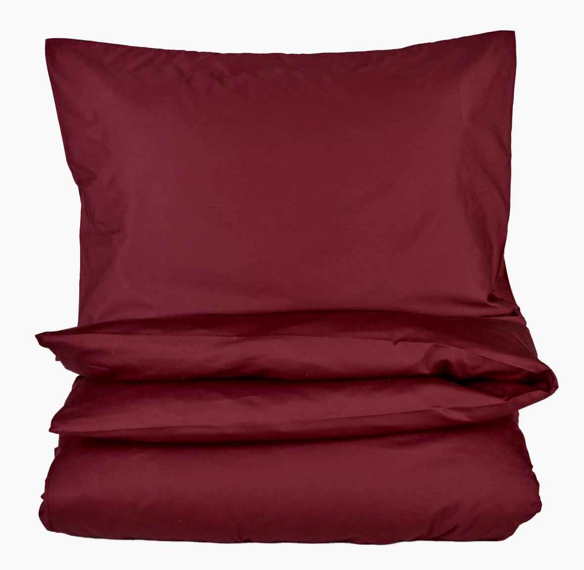 Påslakanset i satin mörkröd - 150x210 cm mörkröd - 1