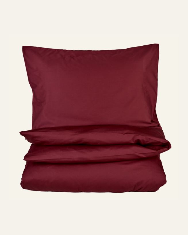 Påslakanset i satin mörkröd - 150x210 cm mörkröd - 1