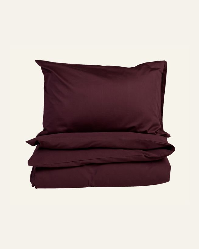Påslakanset i satin burgundy - 150x210+50x60 cm burgundy - 1