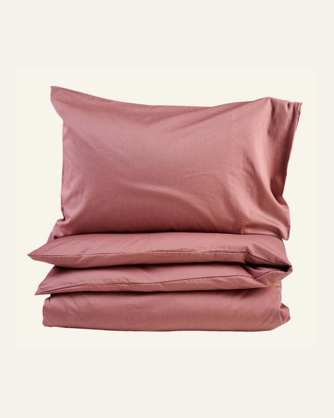 Påslakanset i satin gammelrosa - 230x220 cm gammelrosa - 1
