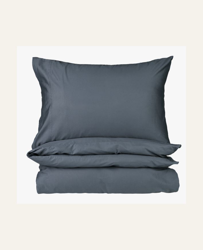 Påslakanset i satin dimblå - 150x210 cm dimblå - 1