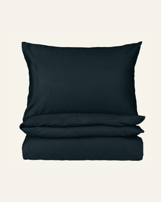 Påslakanset i satin mörkblå - 150x210 cm mörkblå - 1
