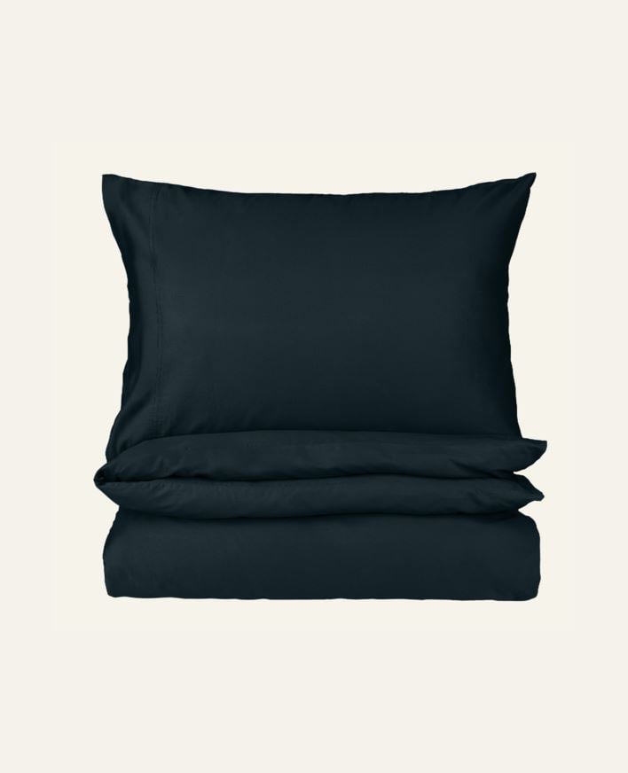 Påslakanset i satin mörkblå - 230x220 cm mörkblå - 1