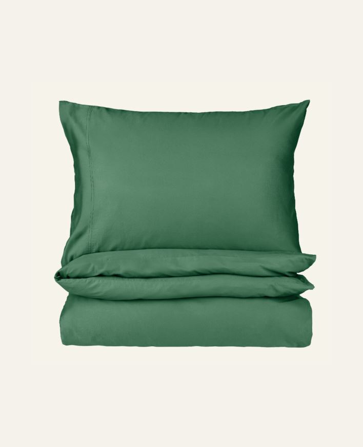 Påslakanset i satin mossgrön - 230x220 cm mossgrön - 1