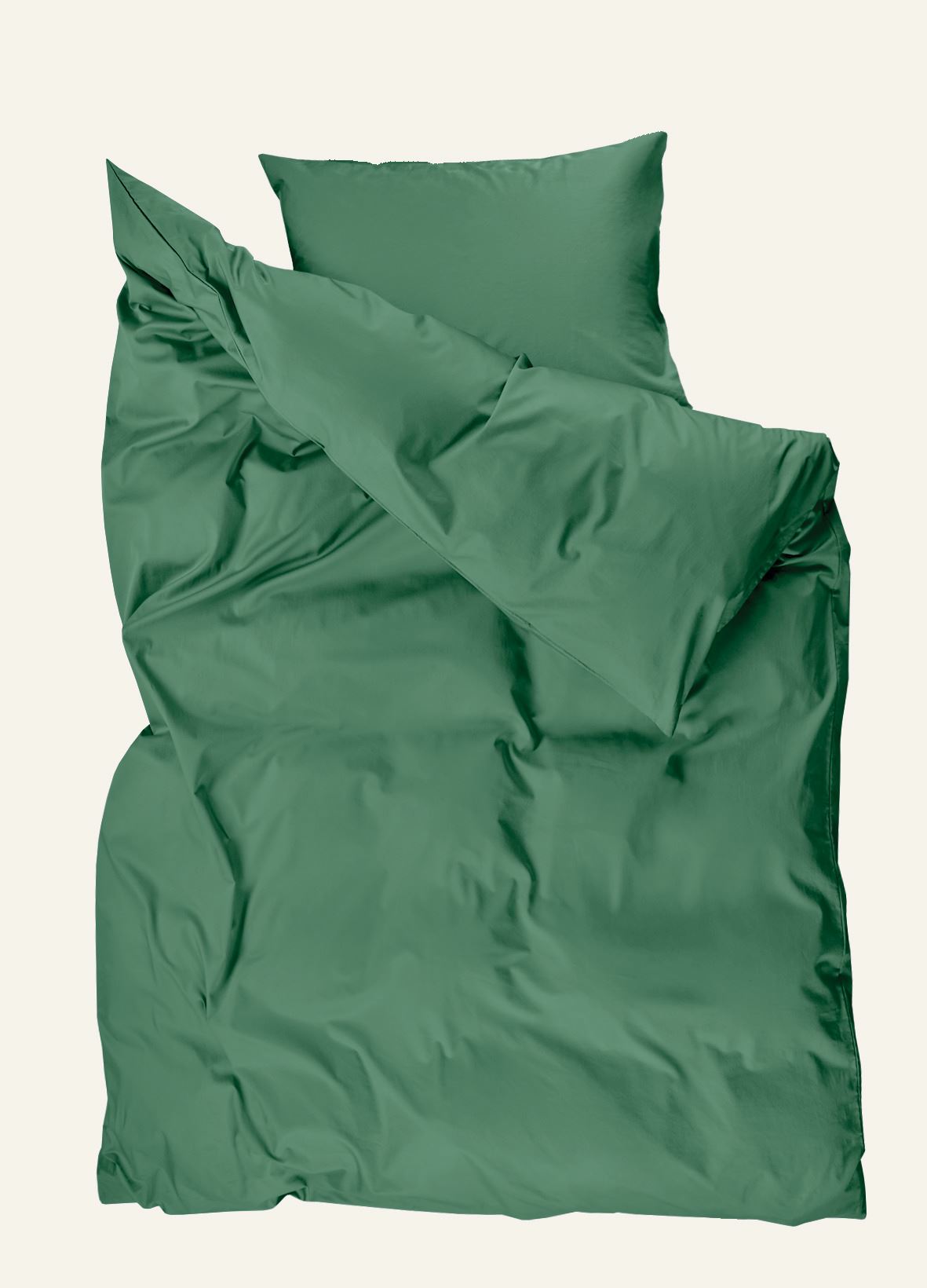 Påslakanset i satin mossgrön - 2