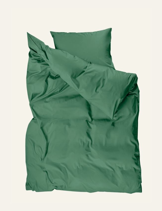 Påslakanset i satin mossgrön - 2