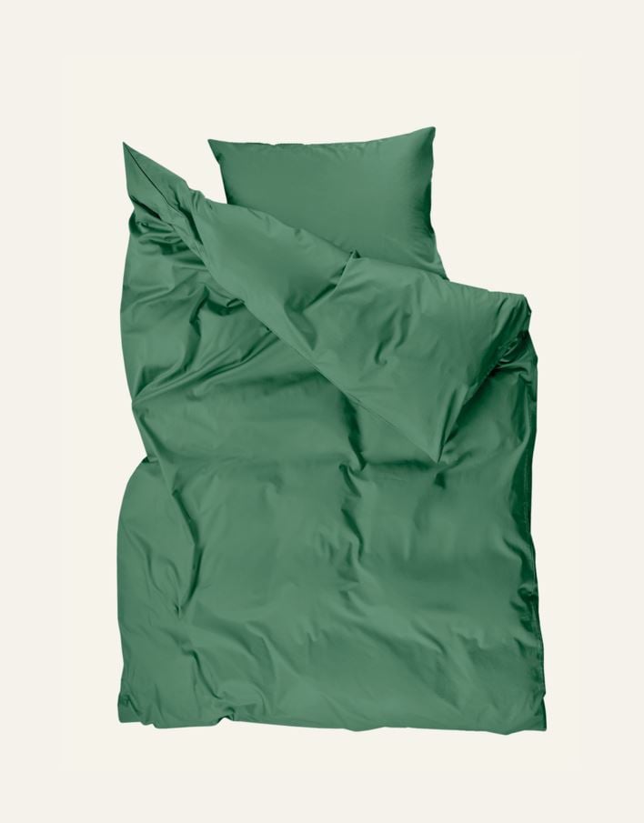 Påslakanset i satin mossgrön - 2