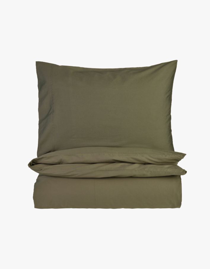 Påslakanset i satin olivgrön - 150x210+50x60 cm olivgrön - 1
