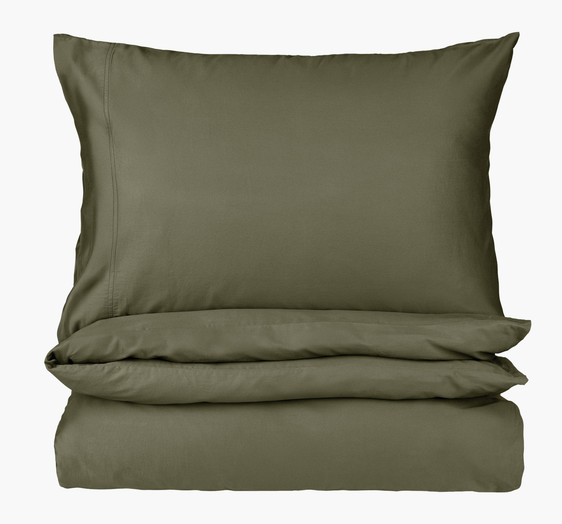 Påslakanset i satin mörkgrön - 150x210 cm/50x60 cm mörkgrön - 1