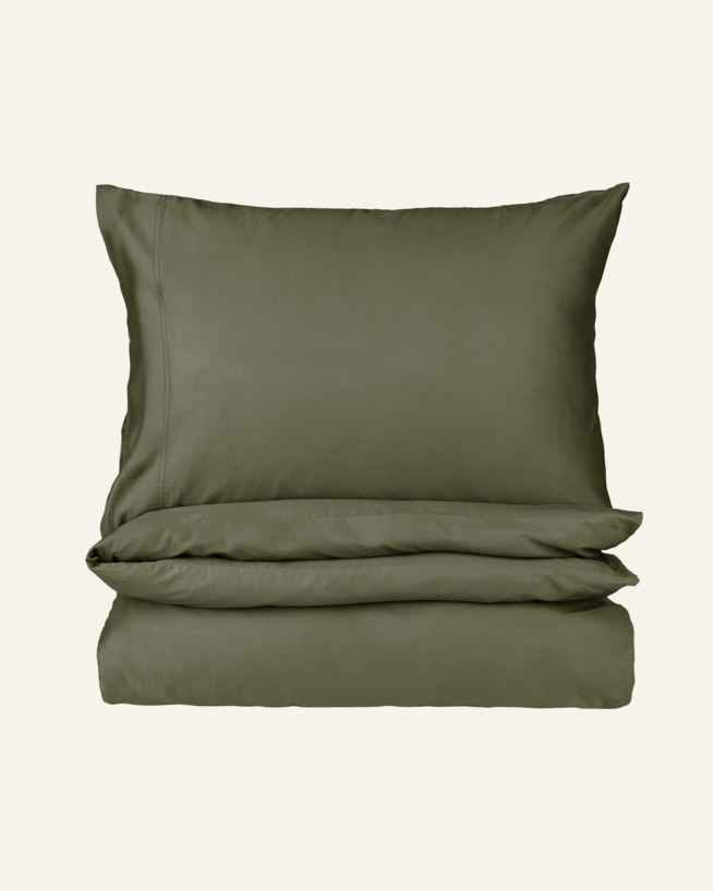Påslakanset i satin mörkgrön - 150x210 cm mörkgrön - 1
