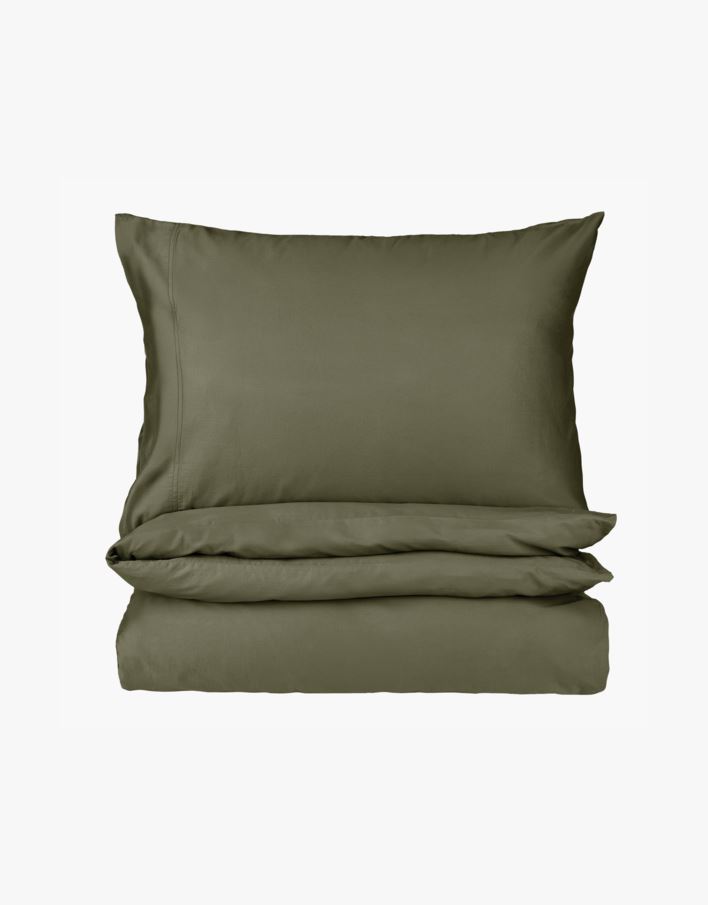 Påslakanset i satin mörkgrön - 150x210 cm/50x60 cm mörkgrön - 1