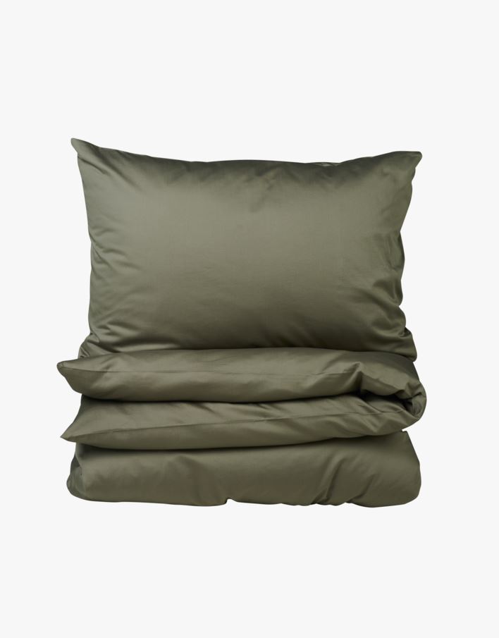 Påslakanset i satin mörkgrön - 150x210 cm mörkgrön - 1