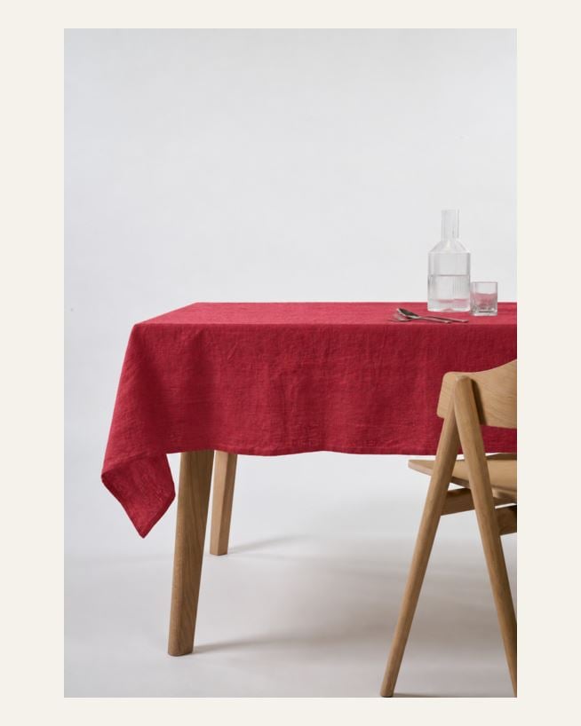Linneduk burgundy - 140x250 cm burgundy - 1