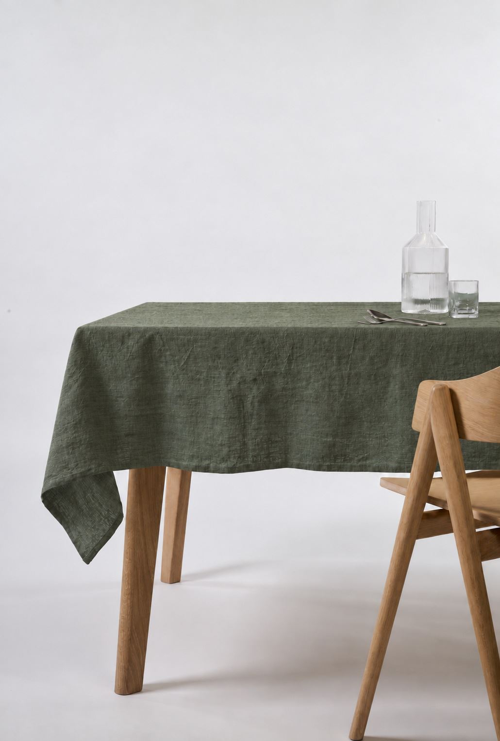 Linneduk skogsgrön - 140x250 cm skogsgrön - 1