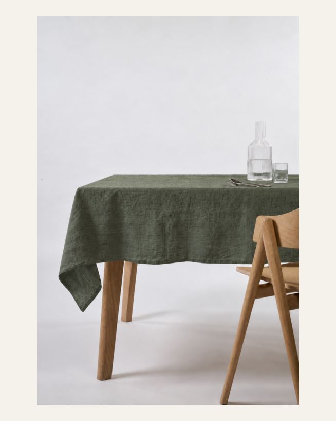 Linneduk skogsgrön - 140x250 cm skogsgrön - 1