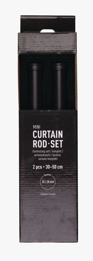Mini gardinstång 2-pack mörkbrun