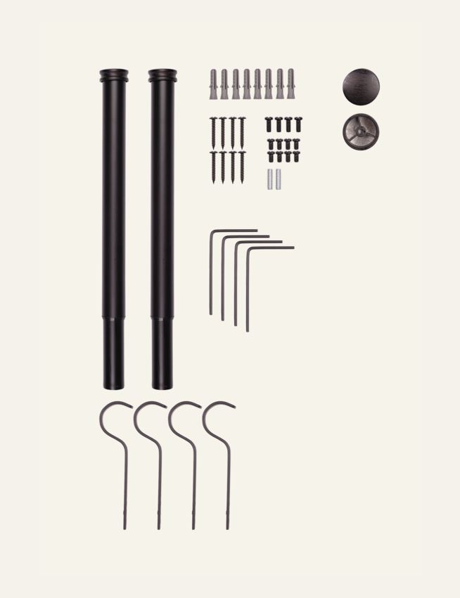 Gardinstång 2-pack mörkbrun - 2