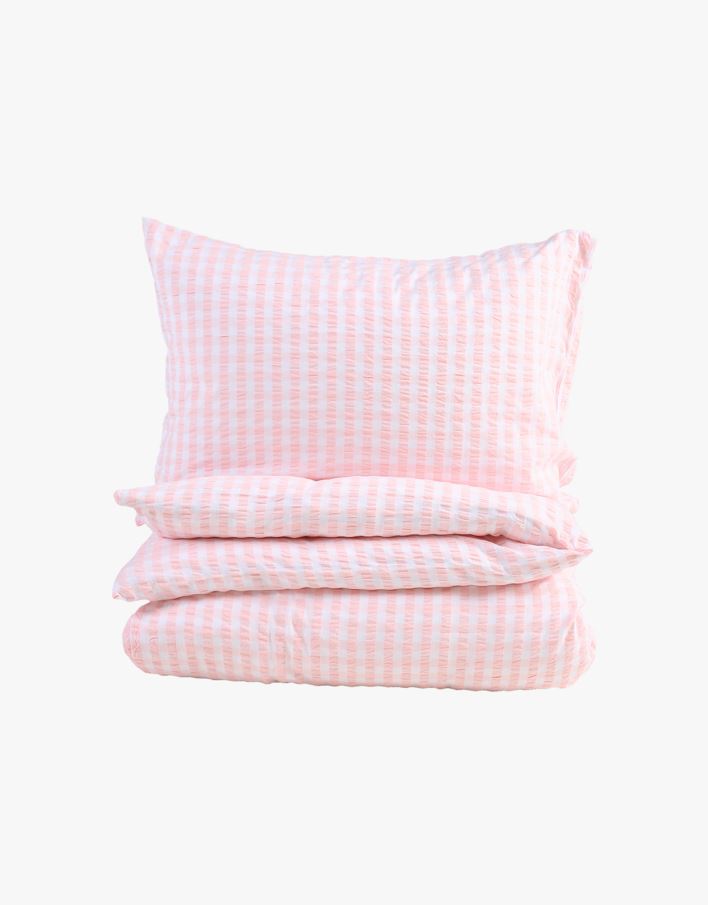 Påslakanset i garnfärgad bäckebölja ljusrosa - 150x210 cm ljusrosa - 1
