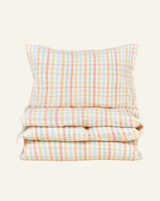 Påslakanset i garnfärgad bäckebölja multi - 150x210+50x60 cm multi - 1