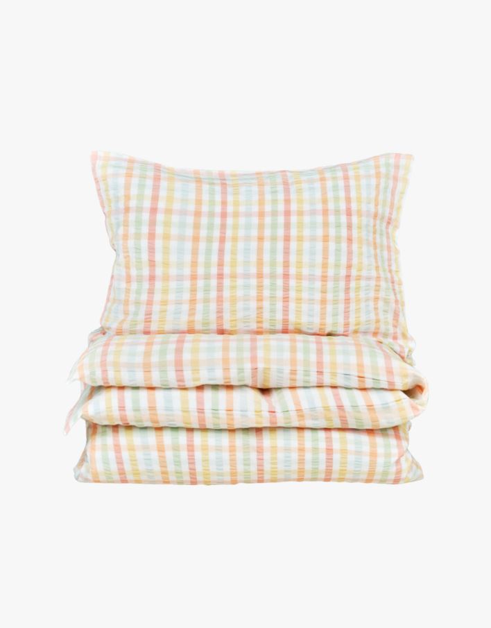 Påslakanset i garnfärgad bäckebölja multi - 150x210+50x60 cm multi - 1