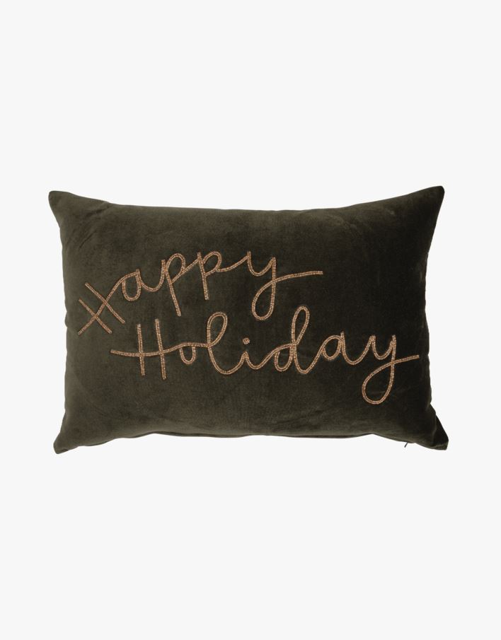 Happy holiday prydnadskudde grön - 40x60 cm grön - 1
