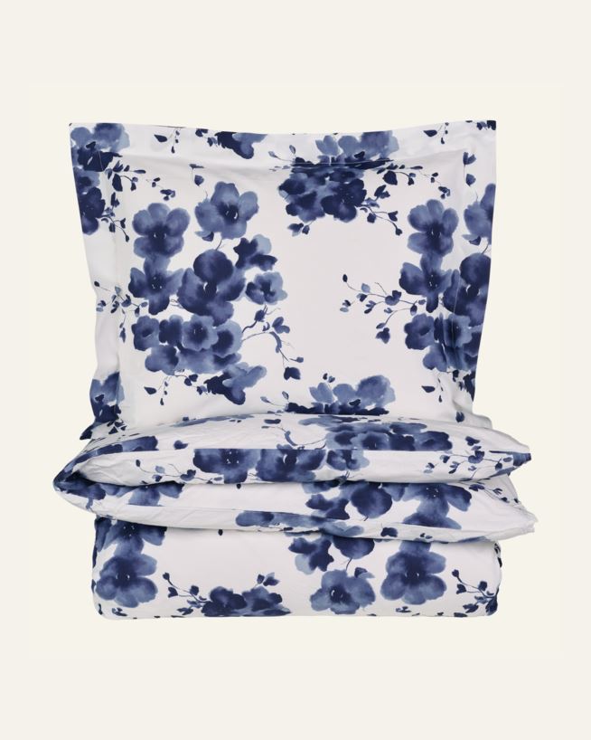Påslakanset i percale blå - 150x210 cm blå - 1