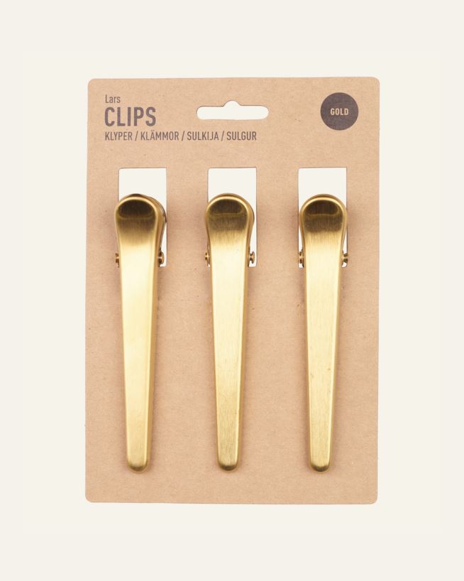 Lång klämma 3-pack guld - 11,5x2,3 cm guld - 1