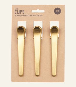 Lars lång klämma 3-pack guld
