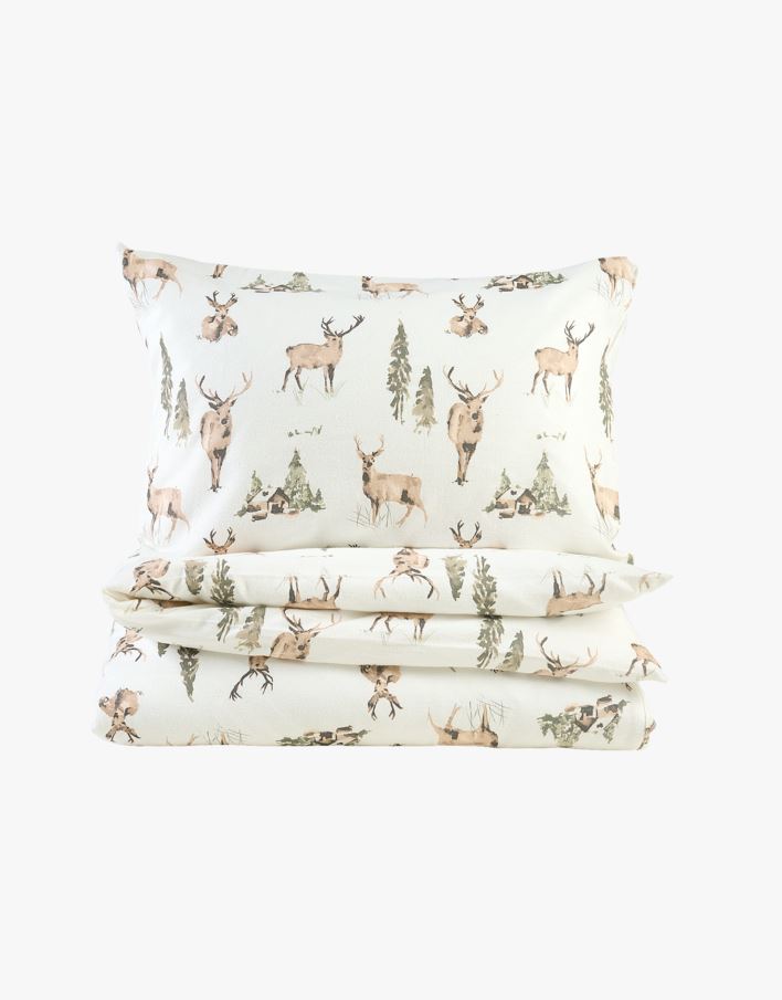 Påslakanset i flanell multi/brun - 150x210+50x60 cm multi/brun - 1