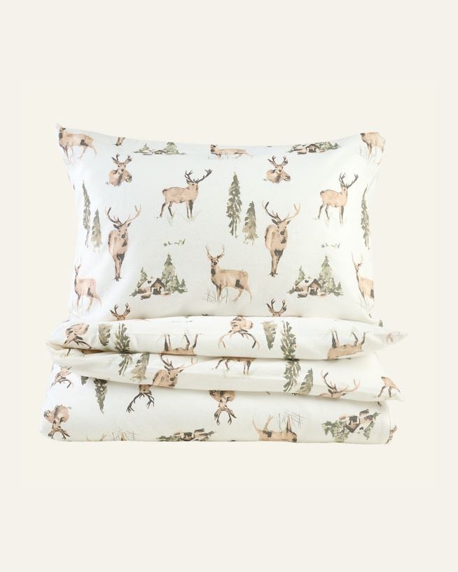 Påslakanset i flanell multi/brun - 150x210+50x60 cm multi/brun - 1