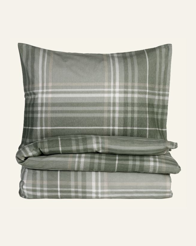 Påslakanset i flanell grön - 150x210+50x60 cm grön - 1