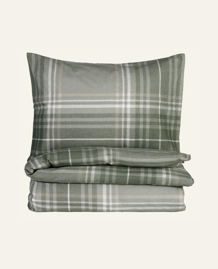 Påslakanset i flanell grön - 150x210+50x60 cm grön - 1