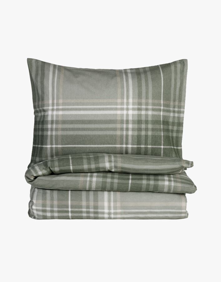 Påslakanset i flanell grön - 150x210+50x60 cm grön - 1