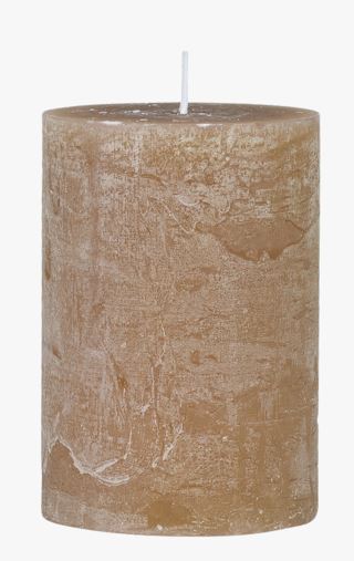 Moments | Rustic Blockljus Senap - 7x10 Cm