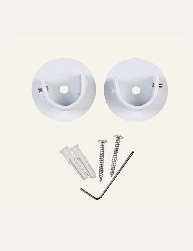 Invändiga fästen för gardinstång vit - 2