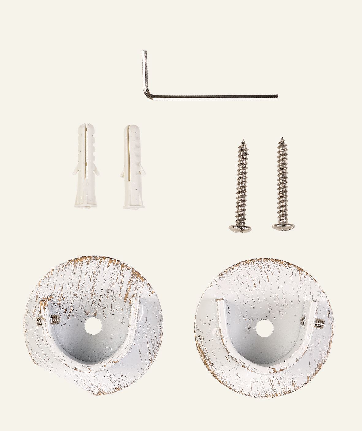 Invändiga fästen för gardinstång guld - 2