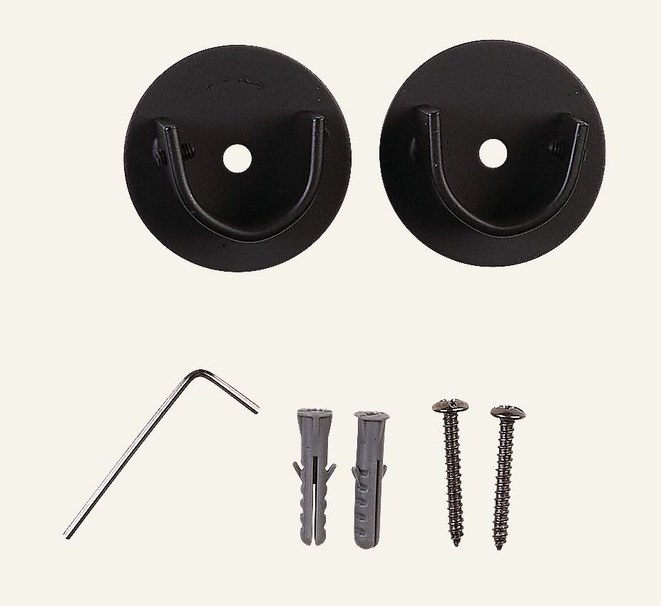 Invändiga fästen för gardinstång svart - 2