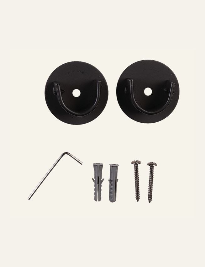 Invändiga fästen för gardinstång svart - 2