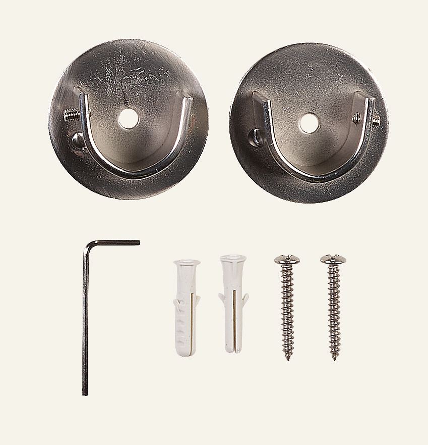 Invändiga fästen för gardinstång stål - 2