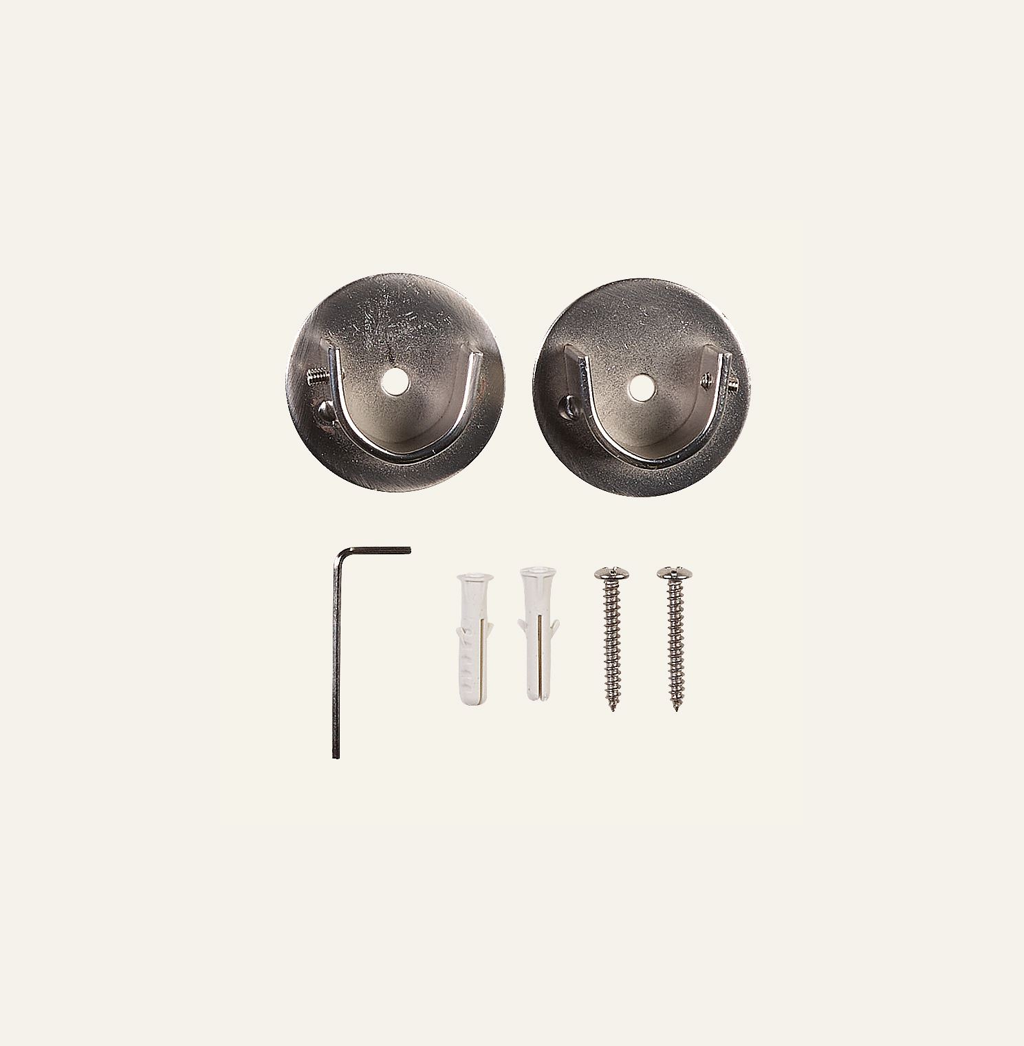 Invändiga fästen för gardinstång stål - 2