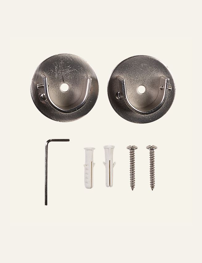 Invändiga fästen för gardinstång stål - 2