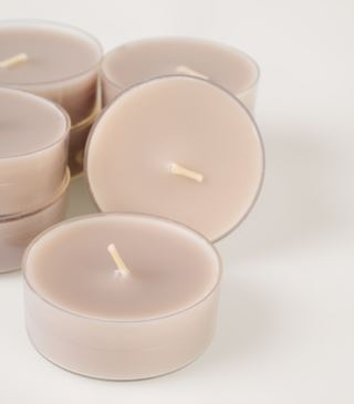 Stora värmeljus beige