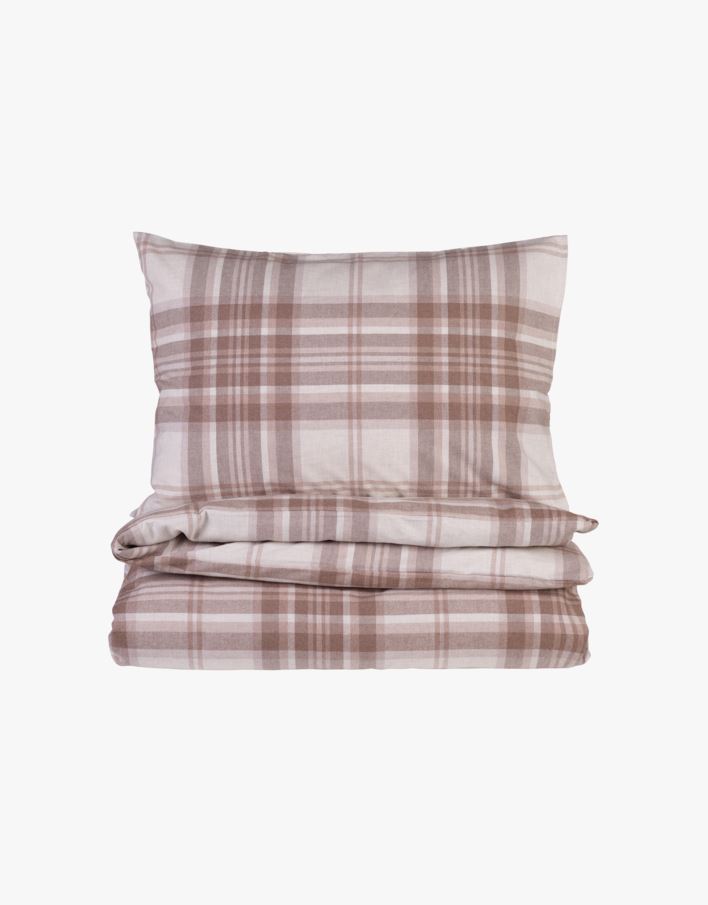 Påslakanset i garnfärgad flanell sand - 150x210 cm sand - 1