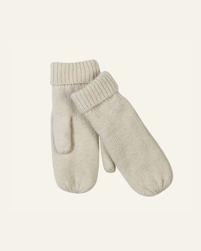 Stickade vantar offwhite - one size offwhite - 1