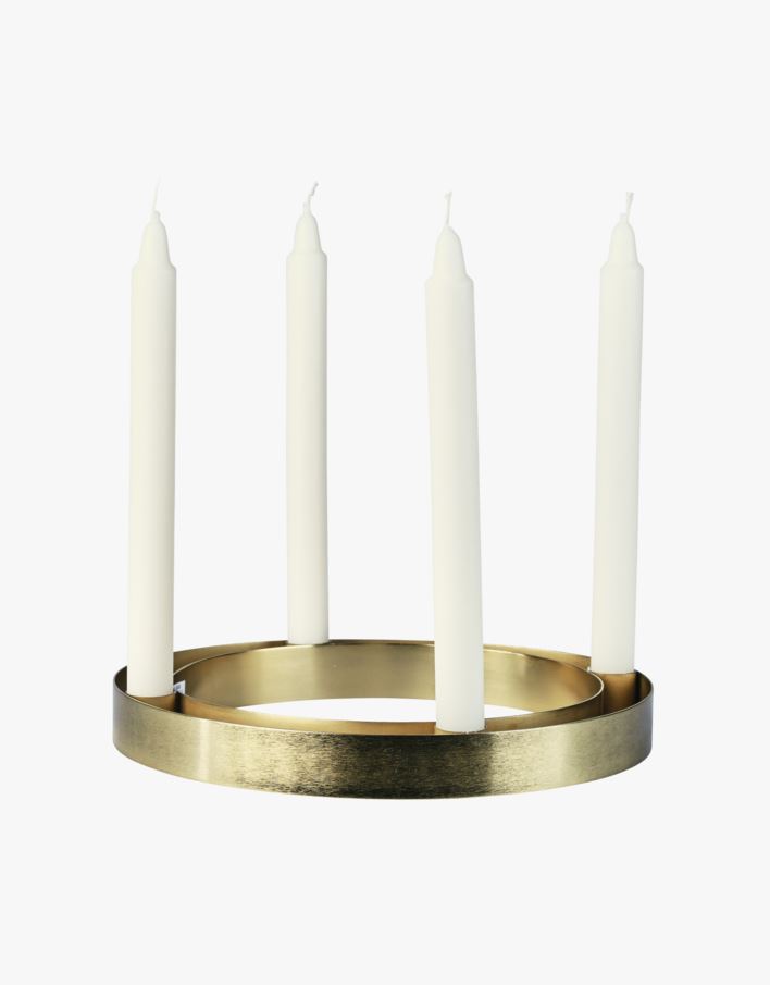 Circle adventsljusstake mässing - 31x31x3 cm mässing - 1